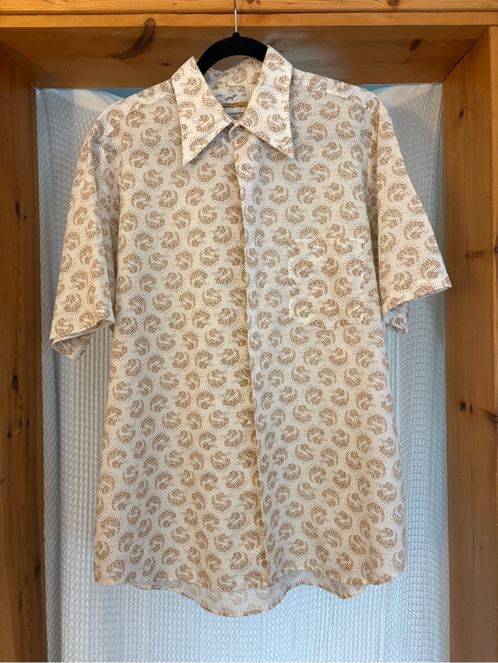 Vintage Paisley Short-Sleeve Button-Down Shirt